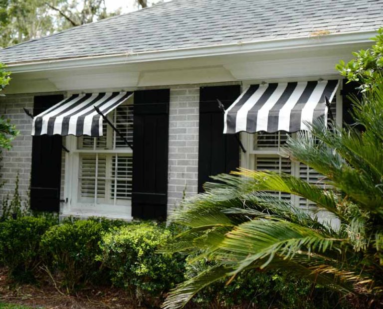 Spear Window Awnings Made with Real Wrought Iron Frames