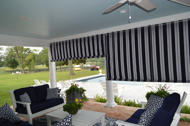 Canvas Porch Roller Curtains Privacy, Sunbrella Roller Shades Outdoor