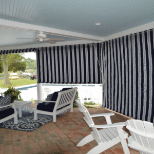 Porch Roller Curtains with Sunbrella Fabric