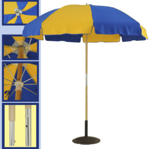 Custom Wood Beach Umbrella | Fiberglass Ribs