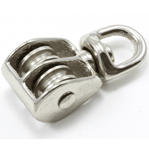 2 x 50mm Zinc Die Cast Double Awning Pulley Block 