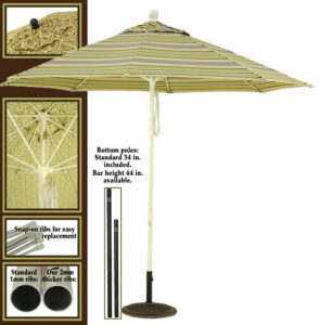 Patio Umbrella - For custom vents and graphic options (11' commercial Aluminum Market)