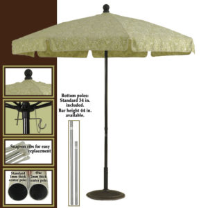 Patio Umbrella - For custom vents and graphic options