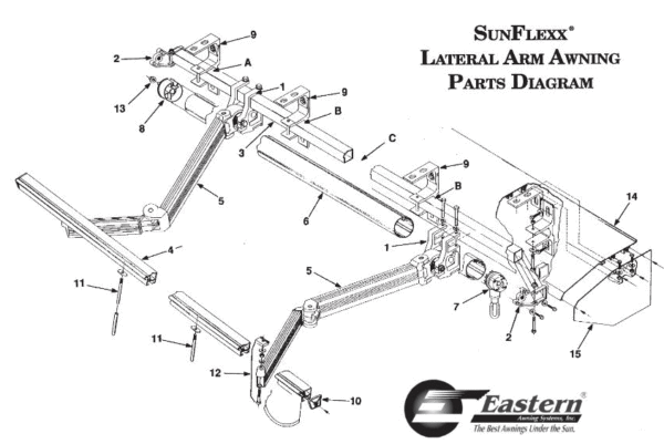 Sunflexx Lateral Arm Awning Parts Diagram