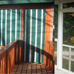 sunbrella and clear vinyl penals (door penals) porch enclosure curtains