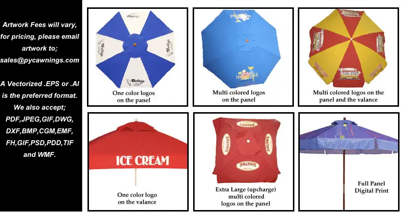 Commercial Umbrellas with Logos