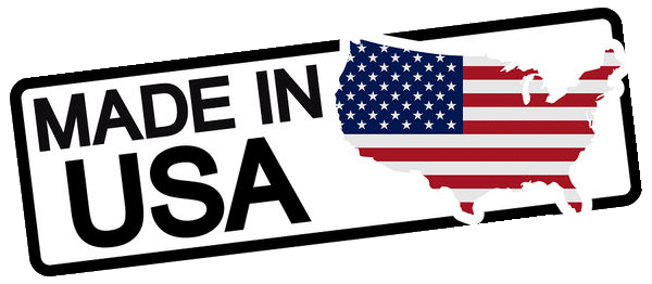 Made in USA stamp with flag