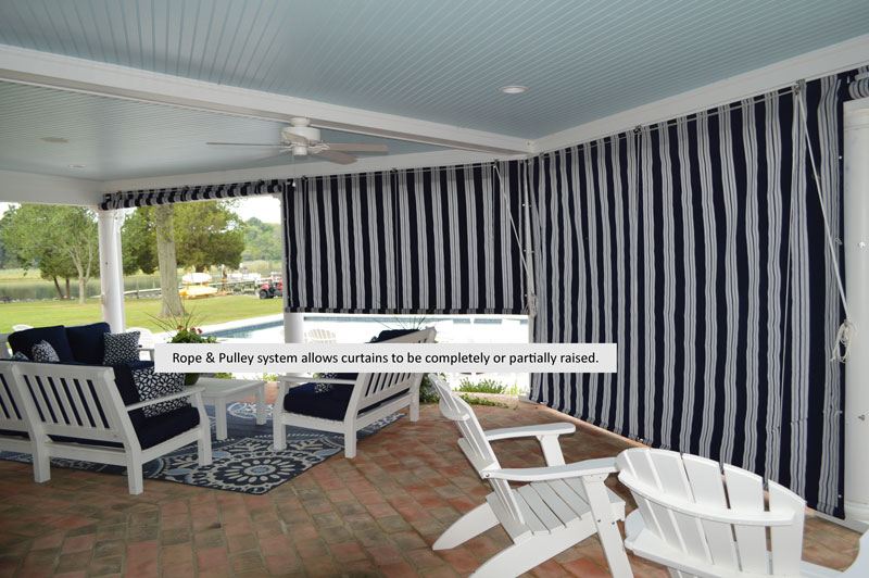Canvas Porch Roller Curtains Privacy, Sunbrella Outdoor Curtains