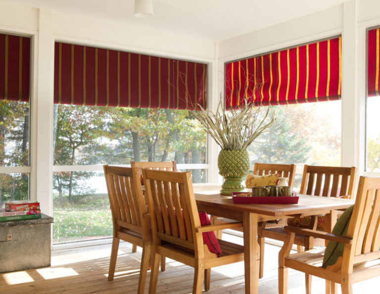 Outdoor Canvas Porch Roller Curtains Privacy, Shade & Protection