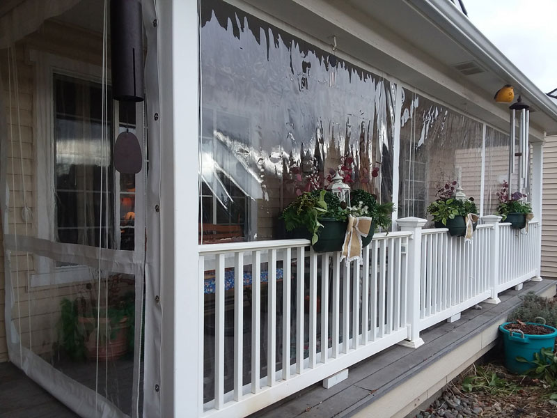 Porch Protection Curtains Clear Vinyl Roll Up Enclosures