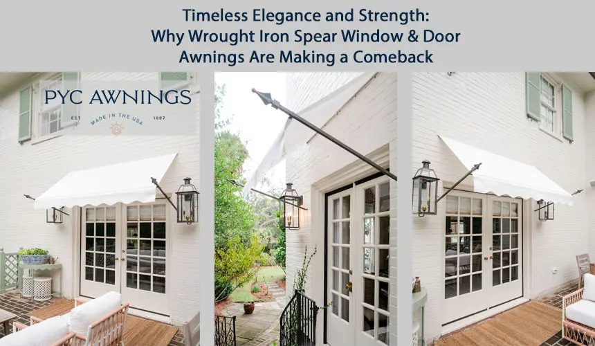 wrought iron spear awnings