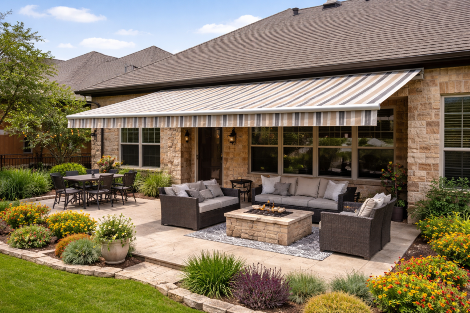 retractable awning fabric texas
